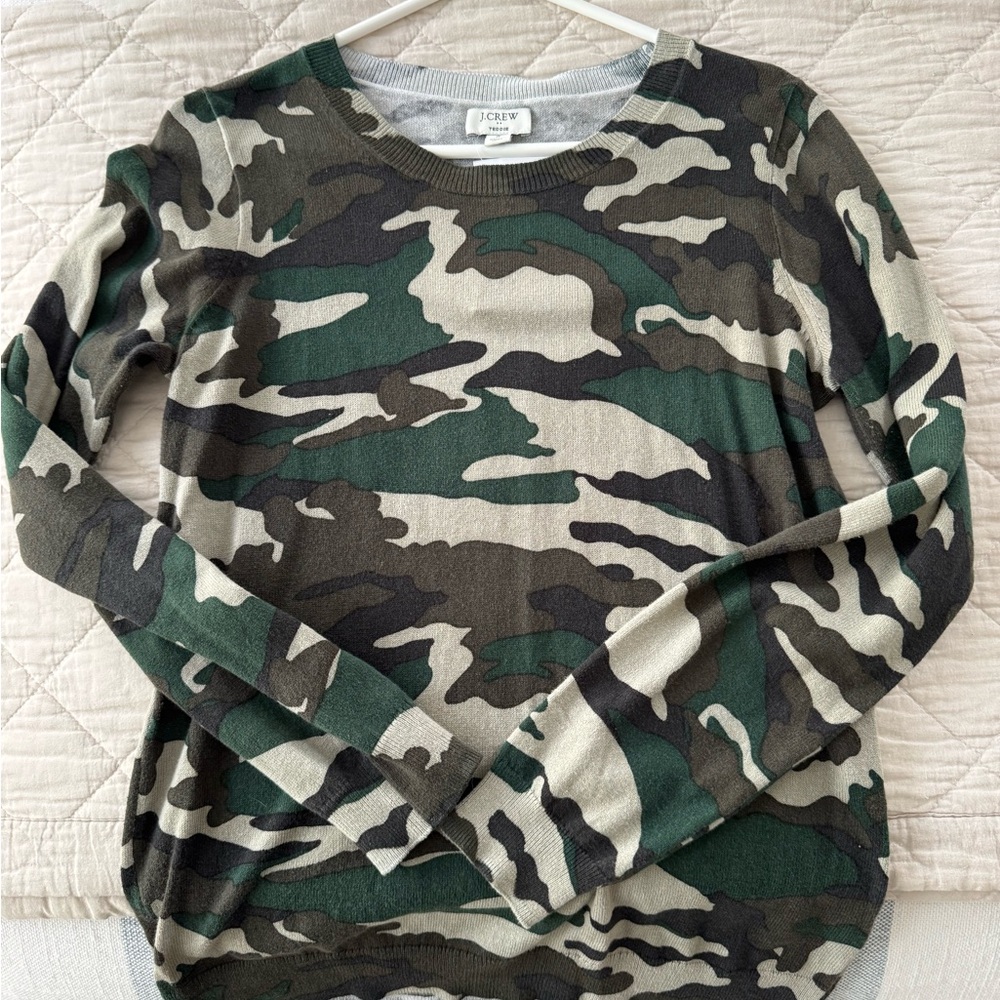 J.Crew Camo Teddie Sweater
